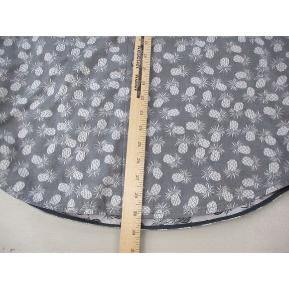 Tommy Bahama Positano Pineapple Shirt Mens Medium Hawaiian Graphite Gray Cotton - Picture 11 of 16